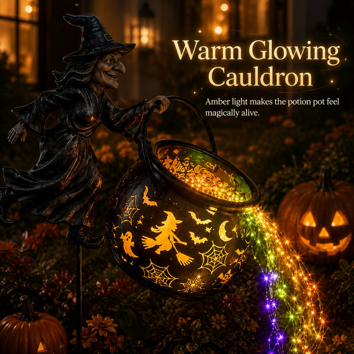 🔥Utolsó nap 49% kedvezmény🎃a Halloween Witch Cauldron Garden Light-ra