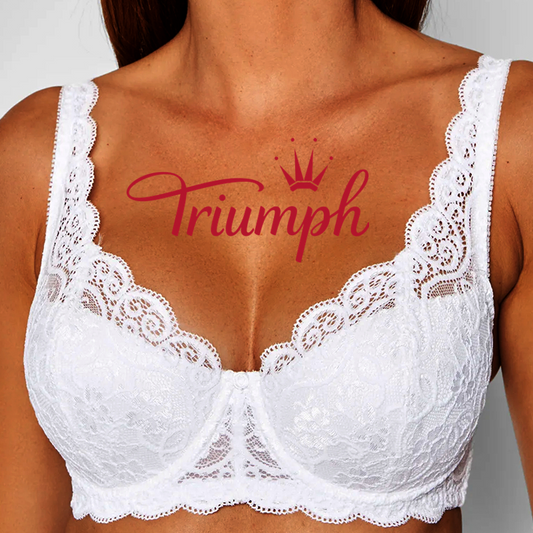 Triumph®👑3 Temptations✨✨70%-os minőség💝Kényelmes csipke melltartó virágos hímzéssel nagy méretben [75A-120F]