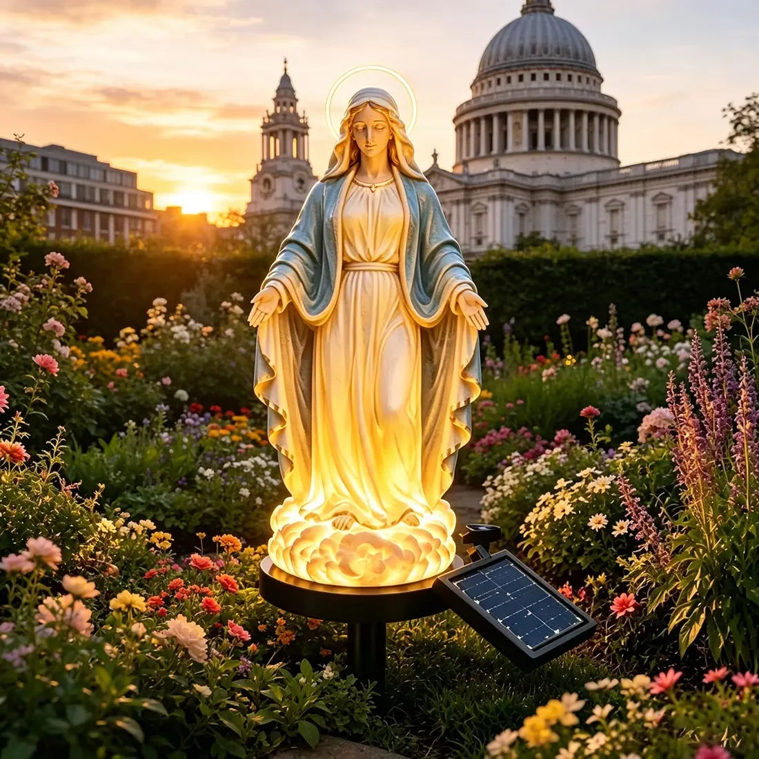 MAI KÜLÖNLEGES AJÁNLAT – 50% KEDVEZMÉNY🔥 A MÁRIA SZŰZ NAPFÉNYŰ KERTI LÁMPÁKNAK