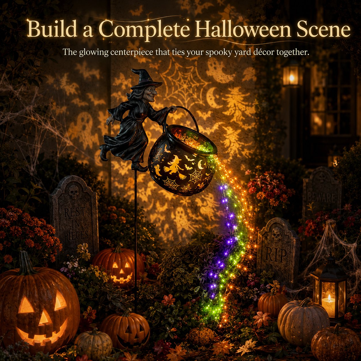 🔥Utolsó nap 49% kedvezmény🎃a Halloween Witch Cauldron Garden Light-ra