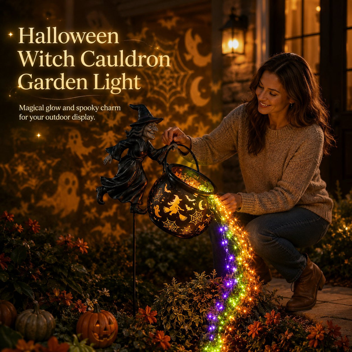 🔥Utolsó nap 49% kedvezmény🎃a Halloween Witch Cauldron Garden Light-ra