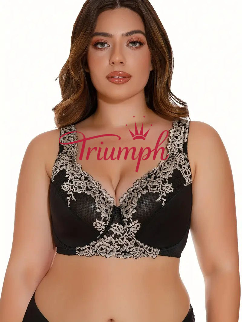 Triumph - 3 db. 💥Vintage virágos hímzés, vezeték nélküli melltartó