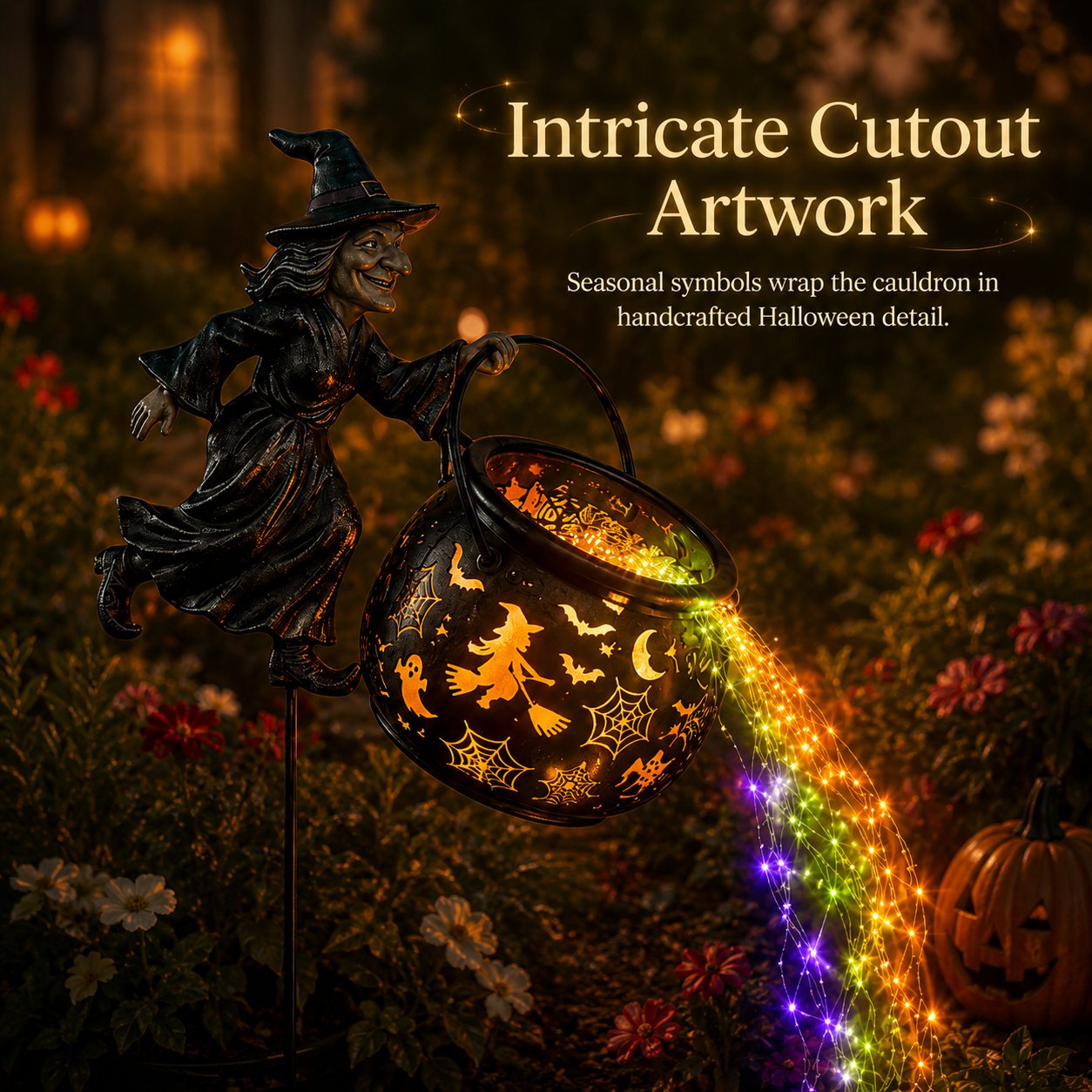 🔥Utolsó nap 49% kedvezmény🎃a Halloween Witch Cauldron Garden Light-ra