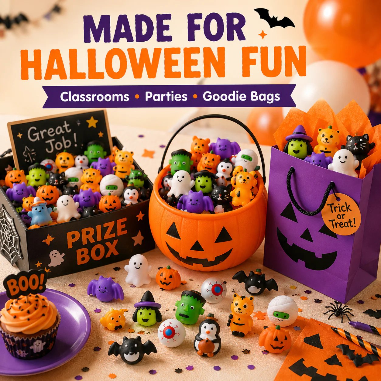 🔥Utolsó nap 50% KEDVEZMÉNY - 🎃 30 darabos Halloween Mochi Puha Játékok