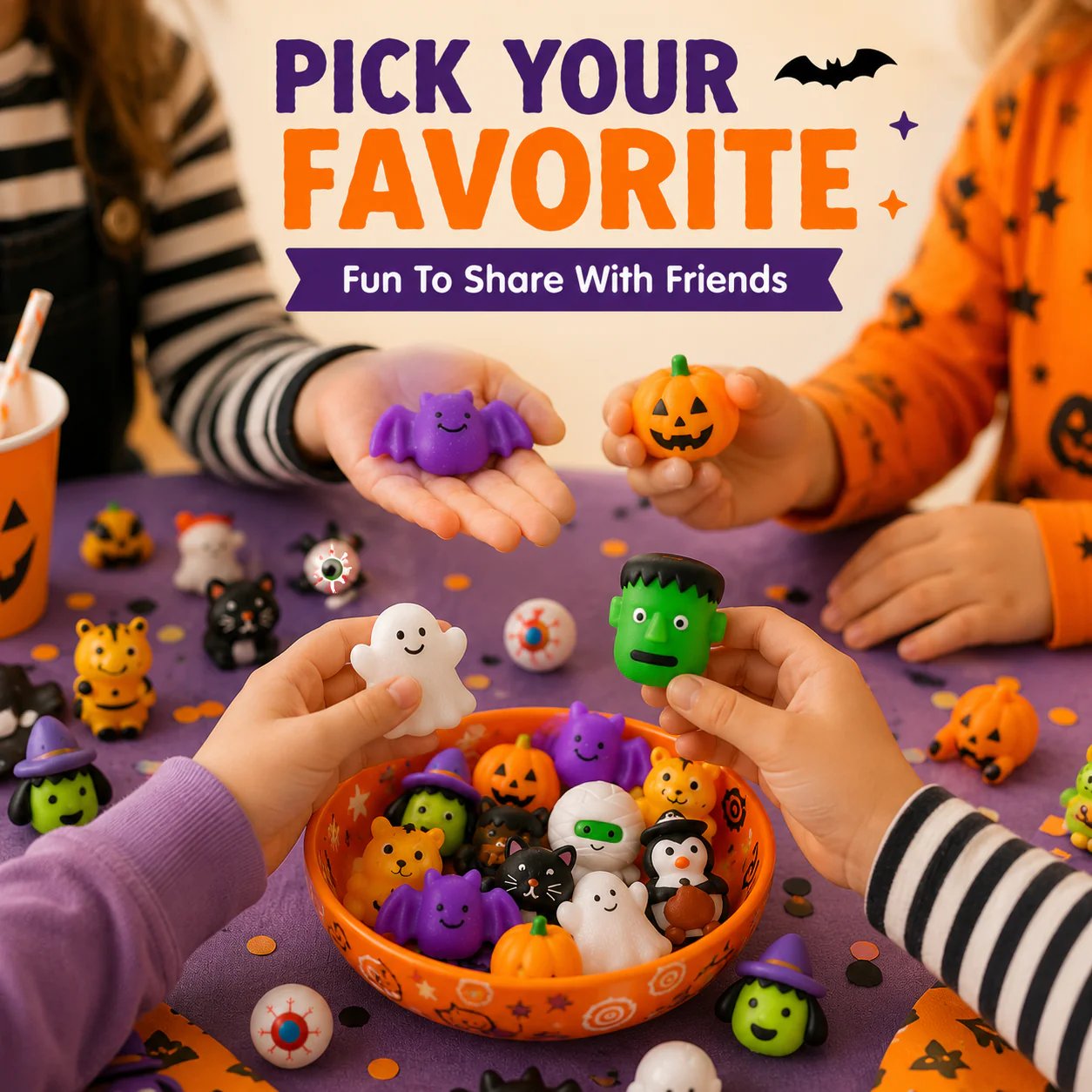 🔥Utolsó nap 50% KEDVEZMÉNY - 🎃 30 darabos Halloween Mochi Puha Játékok