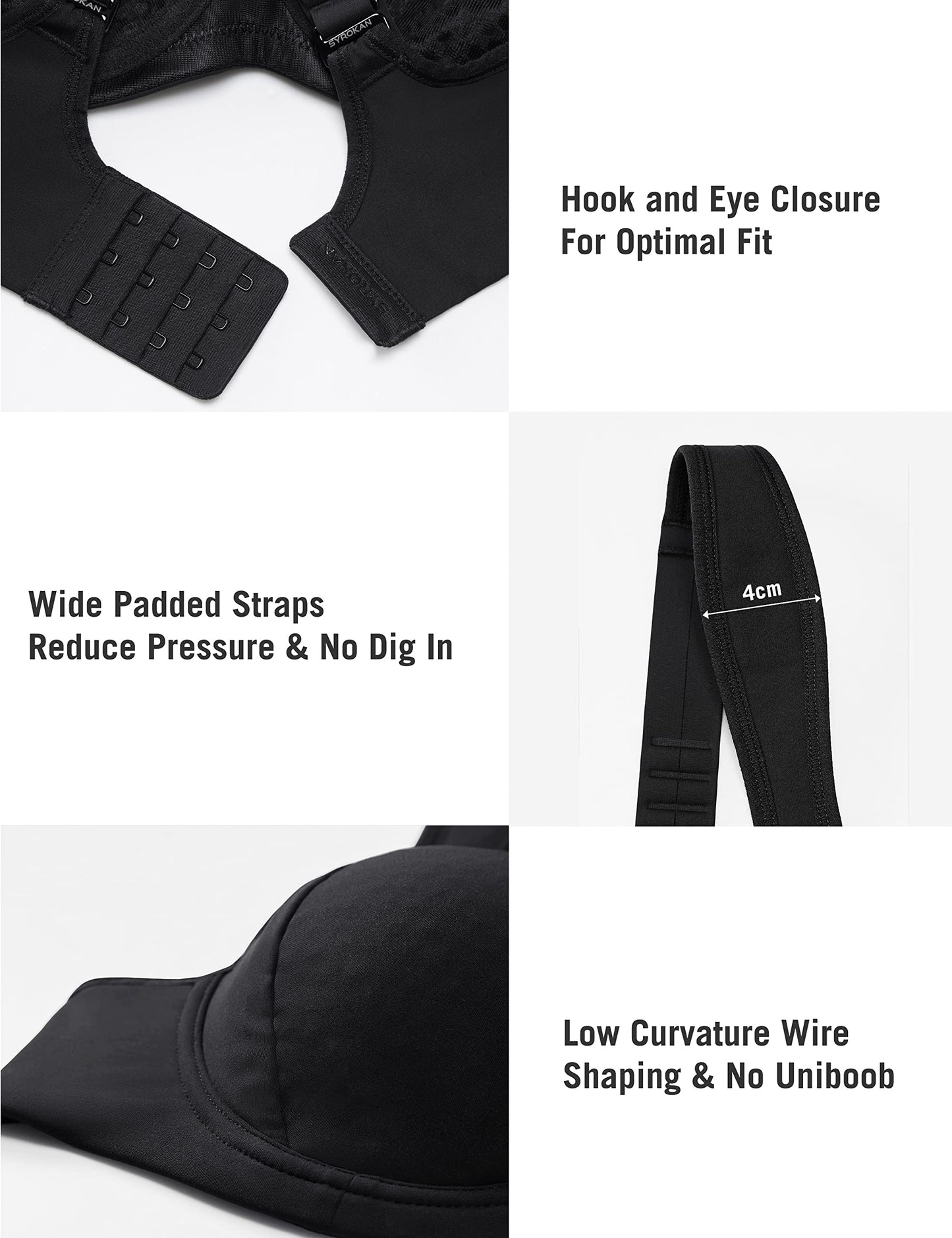 Triumph - 3 darab 🔥Magas támogatású, vezeték nélküli, párnázott teljes fedésű melltartó