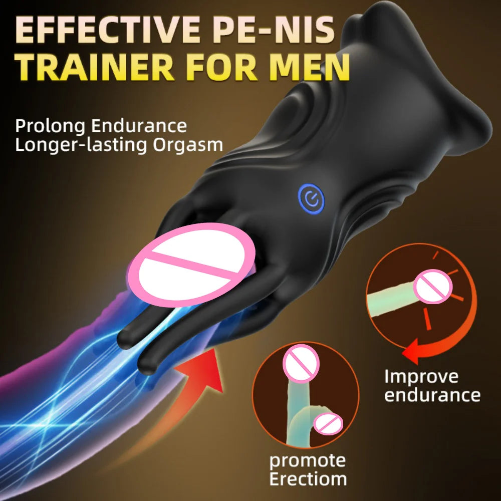 Octopus Penis Trainer Lock Ring Rezgő Késleltető Gyűrű Férfiaknak Újratölthető Vízálló Férfi Nagyítás Felnőtt Szexjátékok