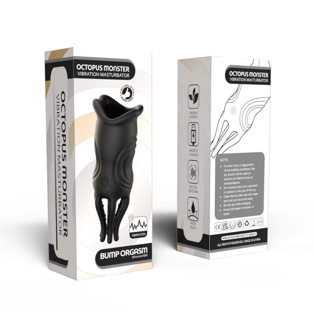 Octopus Penis Trainer Lock Ring Rezgő Késleltető Gyűrű Férfiaknak Újratölthető Vízálló Férfi Nagyítás Felnőtt Szexjátékok
