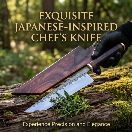 Kézzel kovácsolt fantasy acél szakácskés, japán