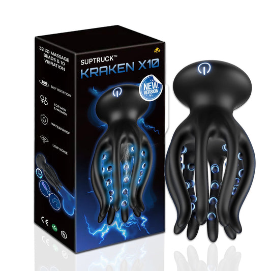 💥 2026-os limit: 75% ️KEDVEZMÉNY 💦 KRAKEN Suptruck™ X10 Unisex 360° vibrátor📱 32 masszázsgyöngyök és 10 mód