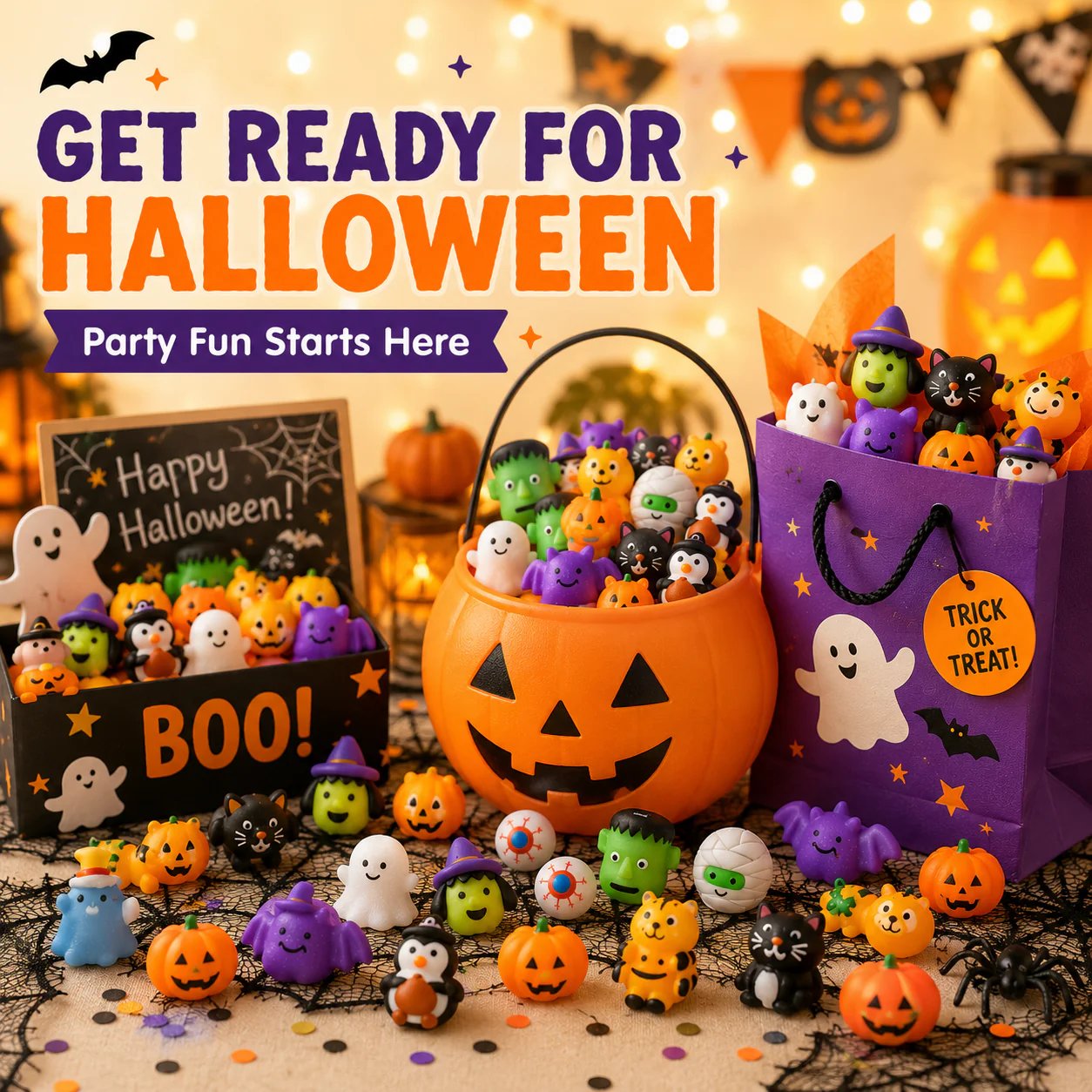 🔥Utolsó nap 50% KEDVEZMÉNY - 🎃 30 darabos Halloween Mochi Puha Játékok
